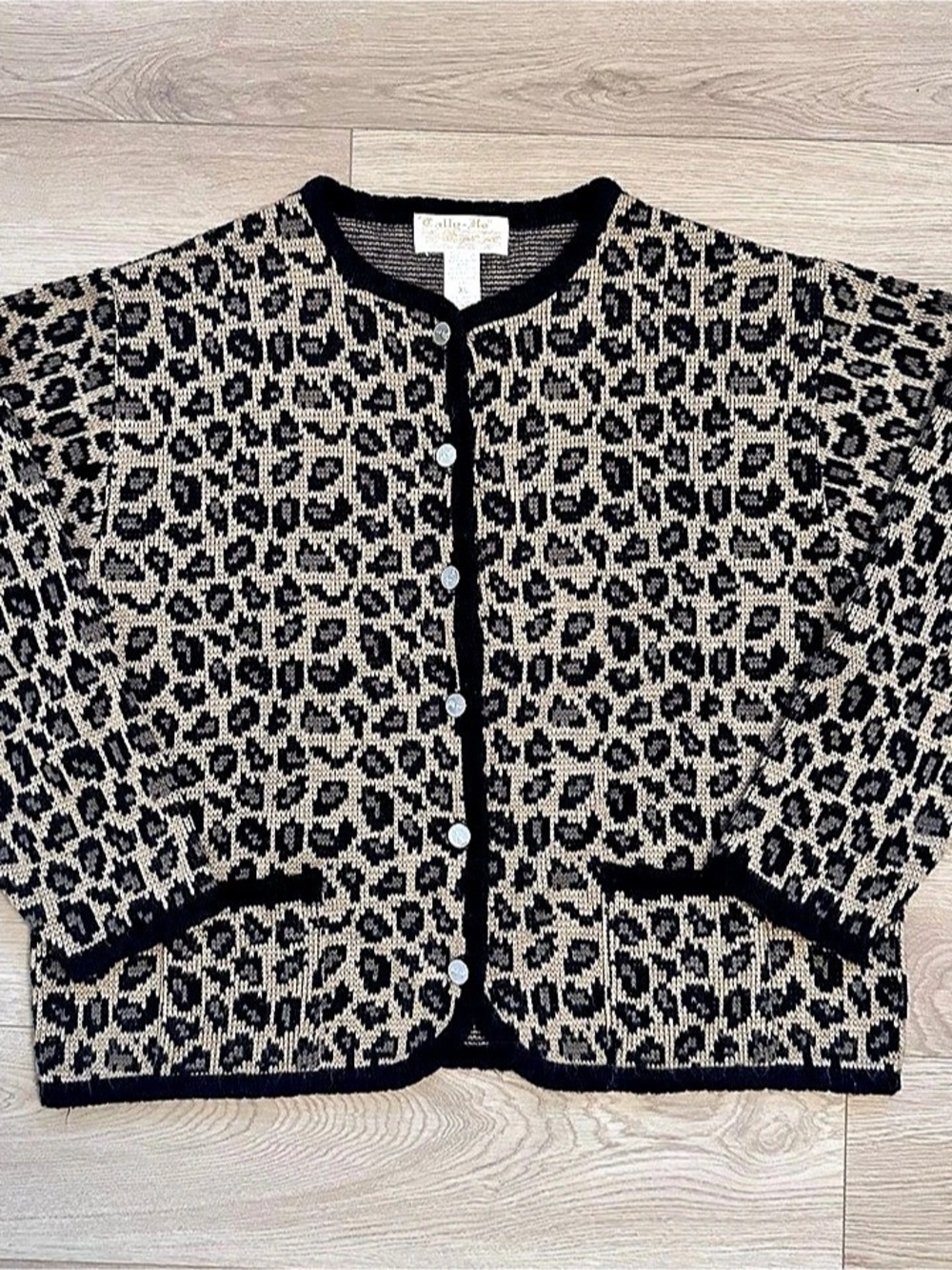 Vintage Tally-Ho Leopard Print Cardigan #C0052